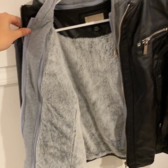 Jou Jou Juniors Hooded Faux-Leather XXL Black NWT - Picture 6 of 16